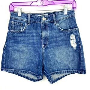GUESS Los Angeles Mom Shorts Logo 5 Pocket High Rise Waist